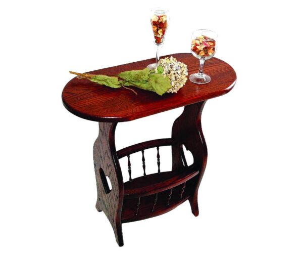 Oval Top Magazine Rack with Hearts